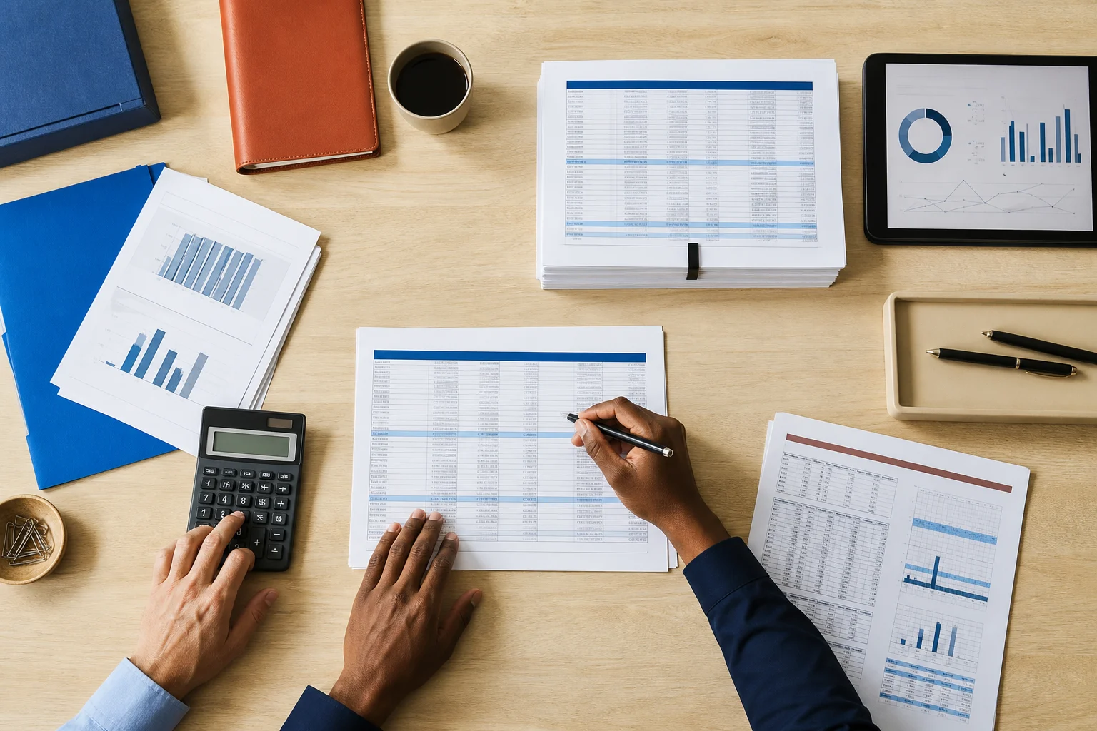An organised finance workspace connecting records, reports and decisions