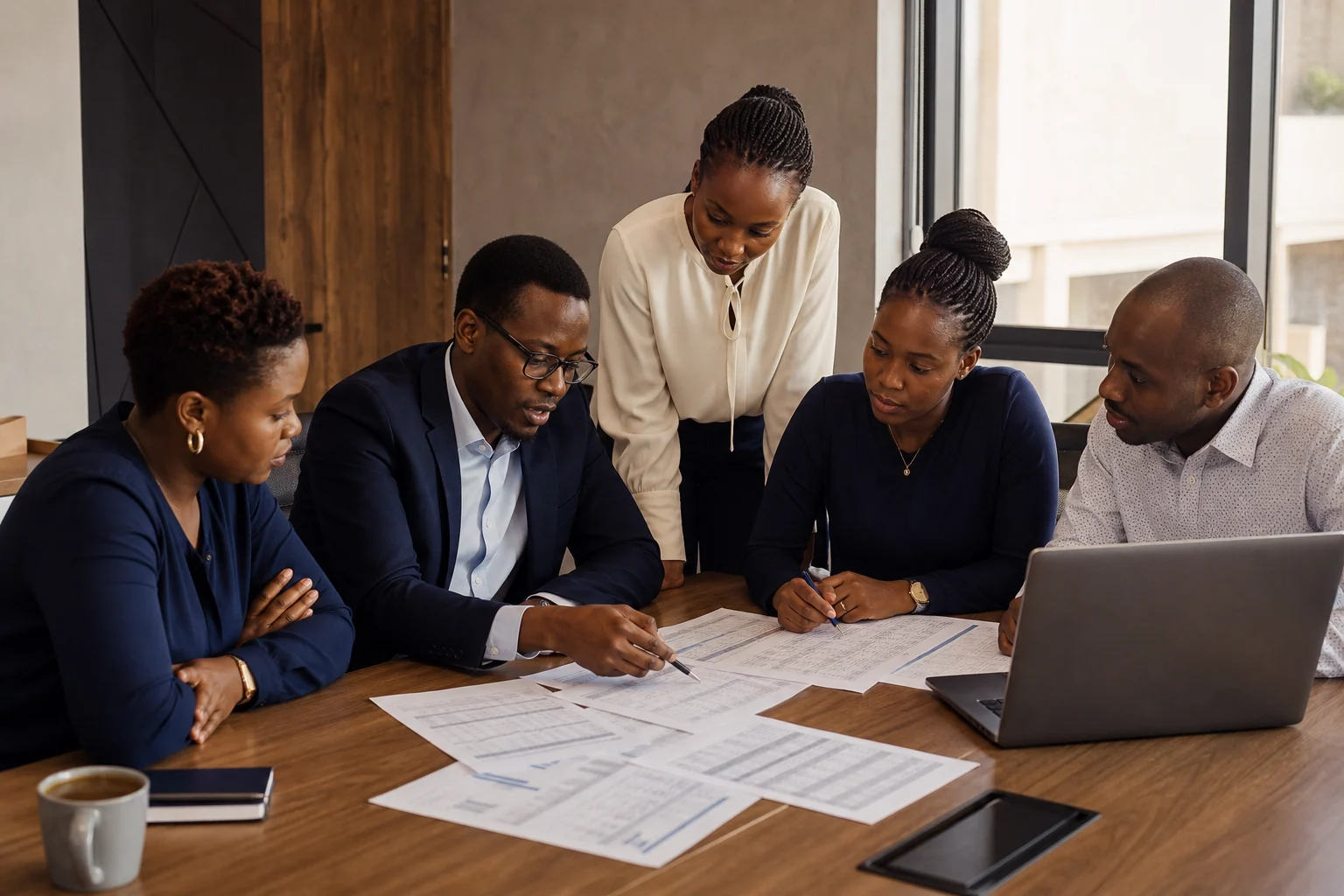Specialists coordinating connected workstreams around one delivery plan