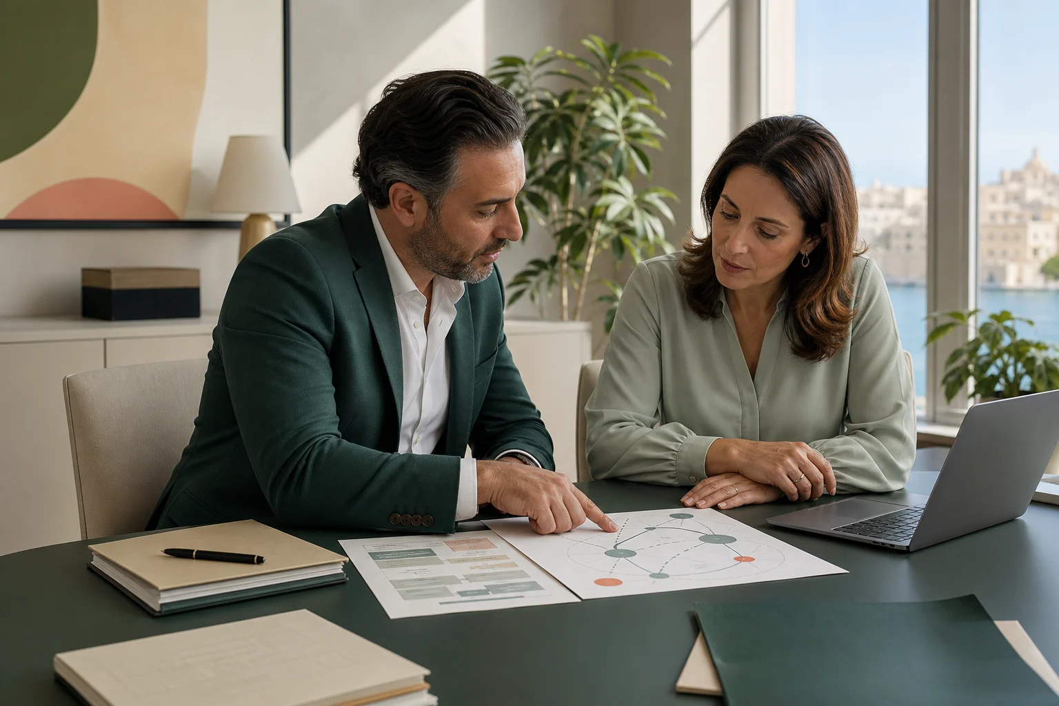 Funding specialist mapping official routes and eligibility with a business owner